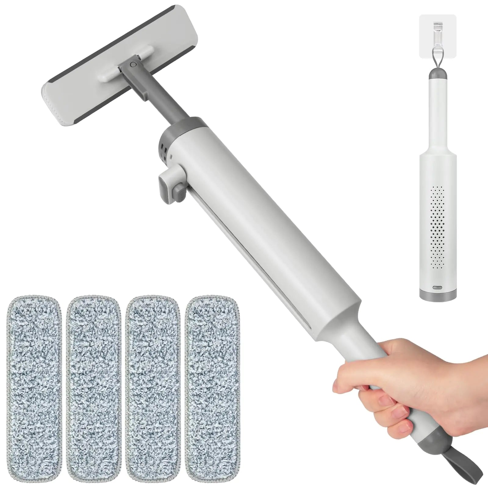 FlexiSweep Mini Mop Set with Rotating Head and 4 Microfiber Pads